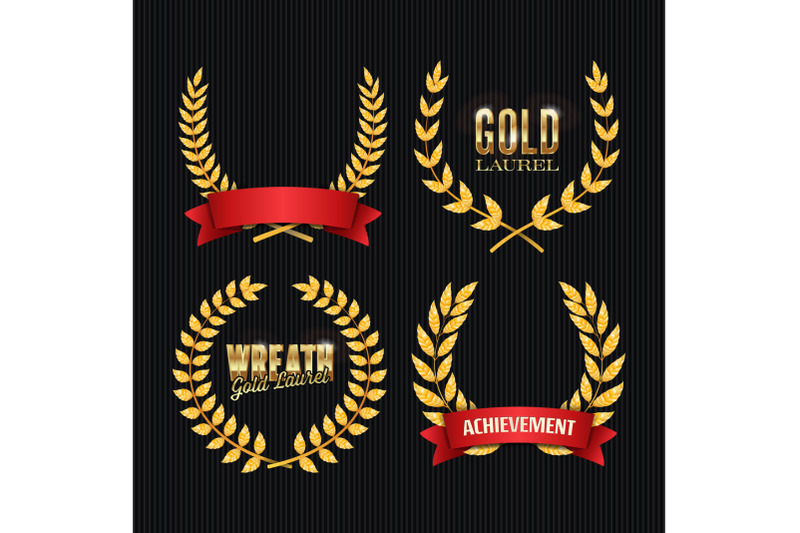 gold-laurel-vector-set