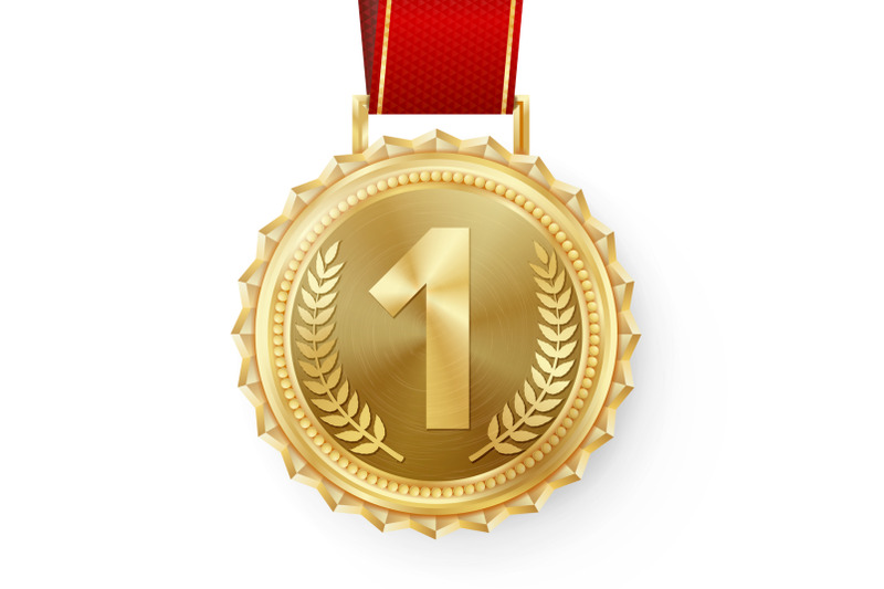 gold-medal-vector-golden-1st-place-badge-sport-game-golden-challenge-award-red-ribbon-isolated-olive-branch-realistic-illustration