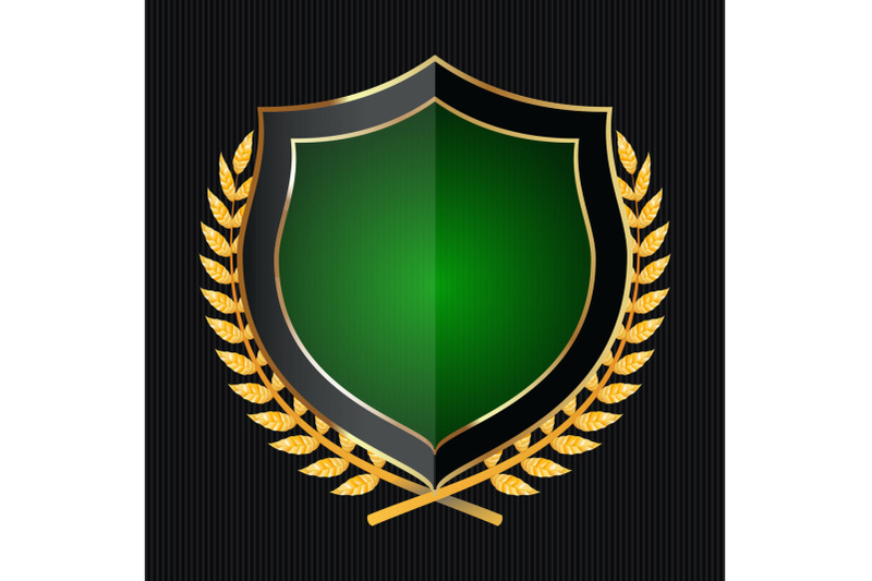 golden-shield-with-laurel-wreath-vector-illustration