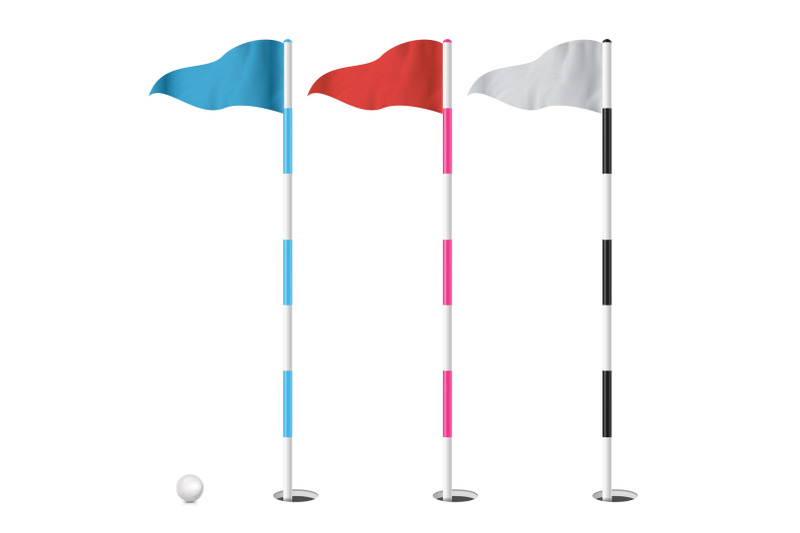 golf-flags-set-vector