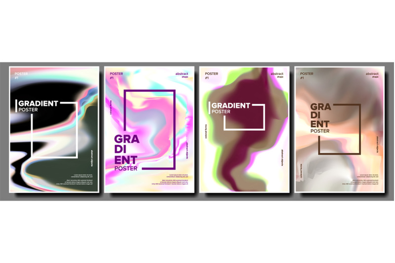 gradient-fluid-poster-set-vector-minimal-wallpaper-abstract-wave-modern-sreen-cool-brochure-simple-catalog-trendy-placard-annual-report-liquid-design-illustration