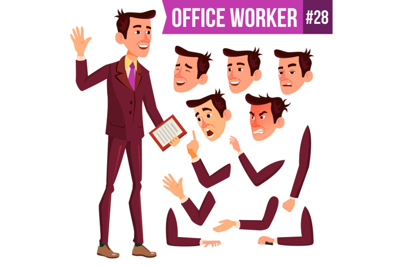 office-worker-vector-face-emotions-various-gestures-businessman-person-smiling-executive-servant-workman-officer-isolated-character-illustration