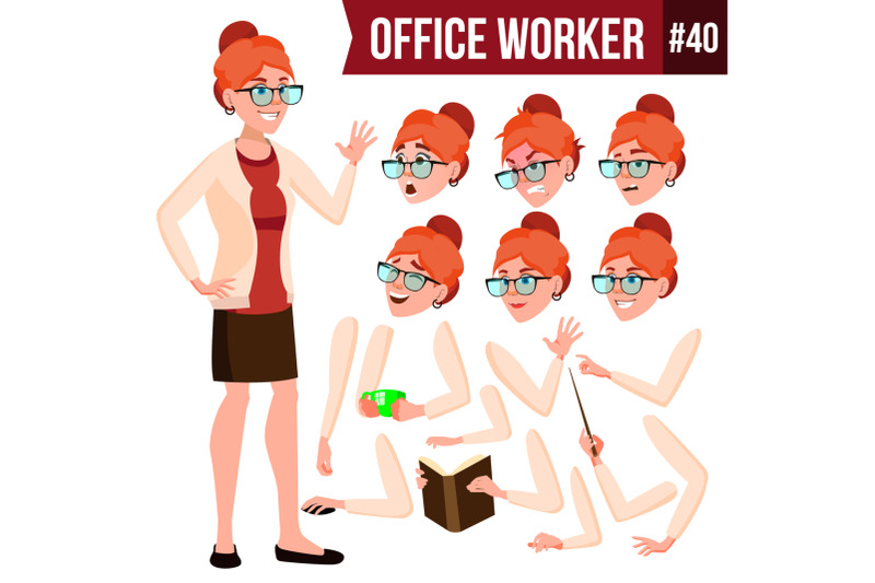 office-worker-vector-woman-modern-employee-laborer-business-woman-emotions-gestures-animation-creation-set-flat-cartoon-illustration