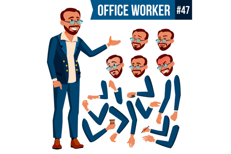 office-worker-vector-turkish-turk-face-emotions-various-gestures-animation-creation-set-business-human-smiling-manager-servant-workman-officer-flat-character-illustration
