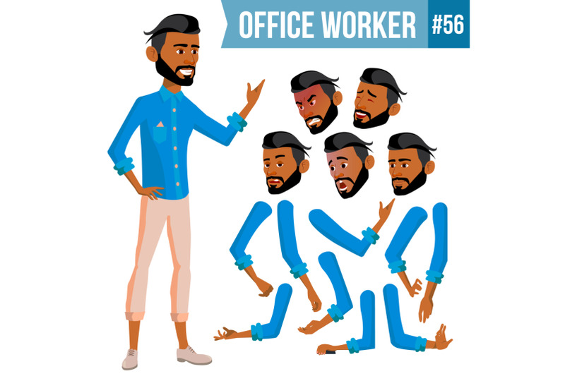 arab-office-worker-vector-thawb-thobe-ghutra-face-emotions-various-gestures-animation-creation-set-business-worker-career-professional-workman-officer-clerk-illustration