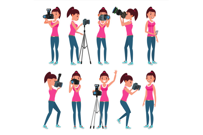 photographer-female-vector-modern-camera-posing-girl-full-length-taking-photos-photojournalist-tourist-design-flat-cartoon-illustration