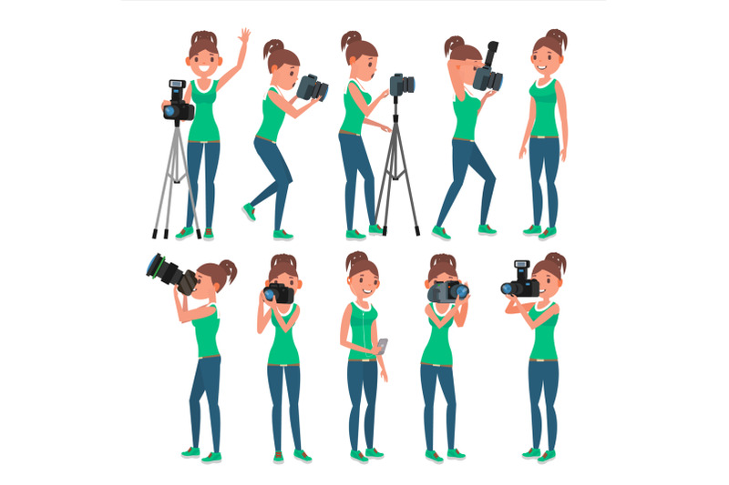 photographer-woman-vector-hotographer-making-photos-digital-camera-and-professional-photo-equipment-girl-taking-pictures-isolated-on-white-cartoon-character-illustration