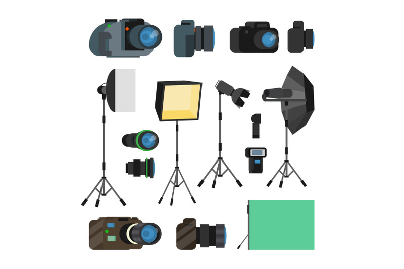 photographer-tools-set-vector-photography-objects-photo-equipment-design-elements-accessories-modern-digital-cameras-tools-for-professional-studio-photography-isolated-flat-cartoon-illustration