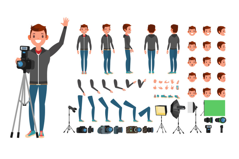 photographer-man-vector-taking-pictures-animated-character-set-full-length-accessories-poses-face-emotions-gestures-isolated-flat-cartoon-illustration