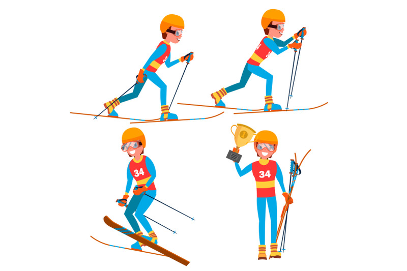 skiing-young-man-player-vector-man-ski-resort-skiing-in-the-mountains-flat-athlete-cartoon-illustration