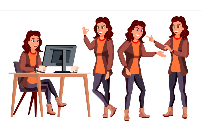 office-worker-vector-woman-professional-officer-clerk-adult-business-female-lady-face-emotions-various-gestures-isolated-cartoon-illustration