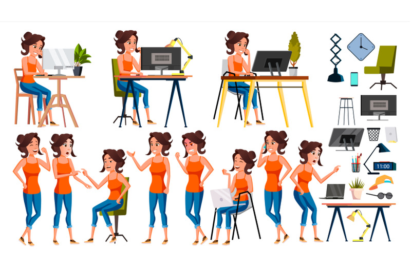 office-worker-vector-woman-happy-clerk-servant-employee-business-woman-person-lady-face-emotions-various-gestures-flat-character-illustration