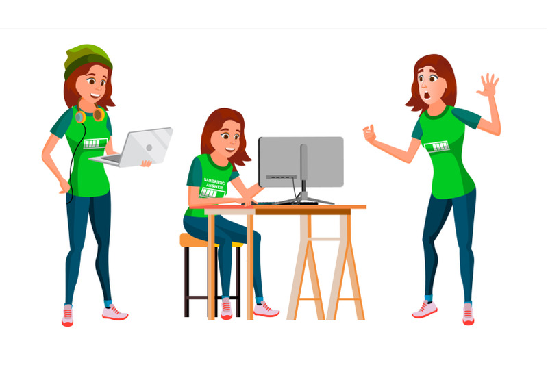 young-business-woman-character-vector-expressions-working-on-the-computer-cartoon-illustration