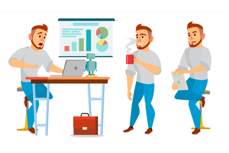 business-character-vector-working-male-environment-process-in-office-full-length-programmer-manager-isolated-flat-cartoon-character-illustration