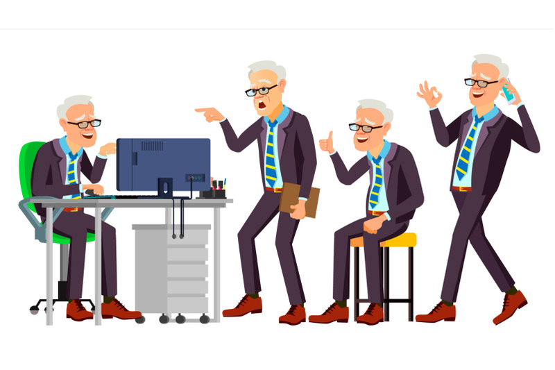 old-office-worker-vector-face-emotions-various-gestures-businessman-person-smiling-executive-servant-workman-officer-isolated-character-illustration