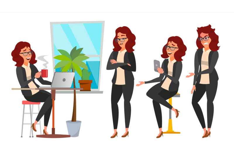 business-woman-character-set-vector-working-people-poses-set-girl-boss-in-action-creative-studio-teamwork-modern-business-office-female-in-situation-programmer-designer-character-illustration