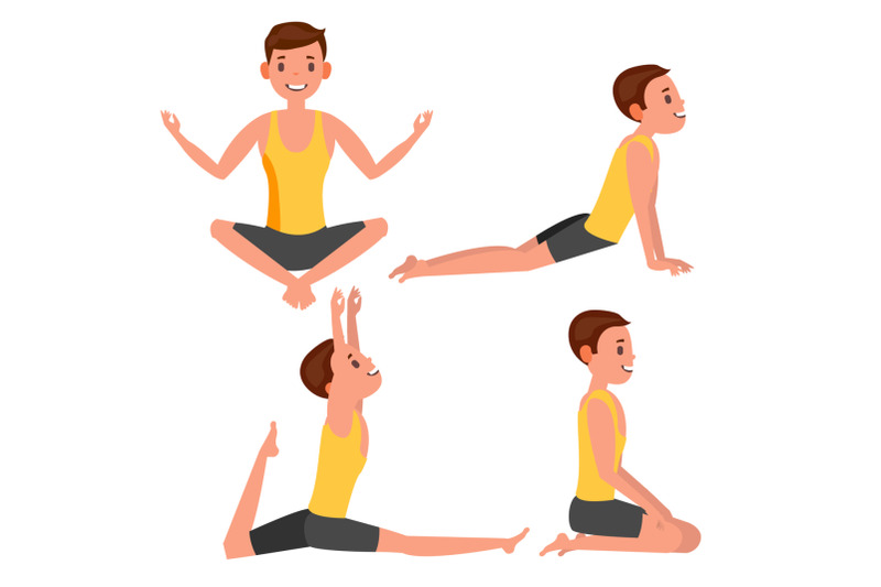 yoga-man-poses-set-vector-girl-yoga-exercise-doing-fitness-sport-flat-cartoon-illustration