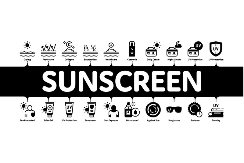 sunscreen-minimal-infographic-banner-vector