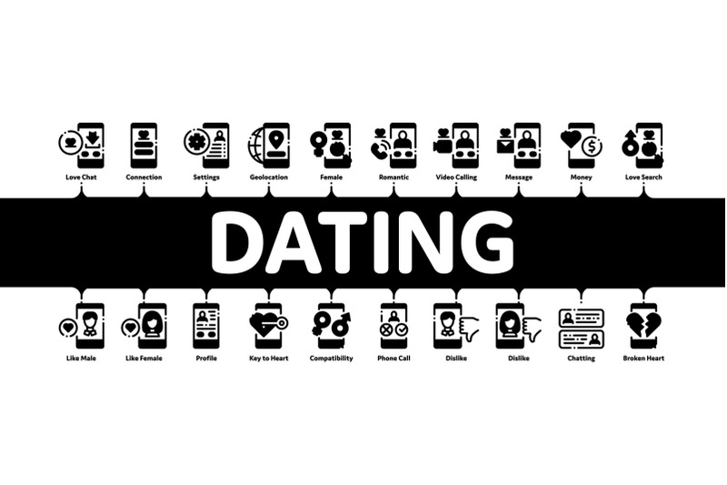 dating-app-minimal-infographic-banner-vector