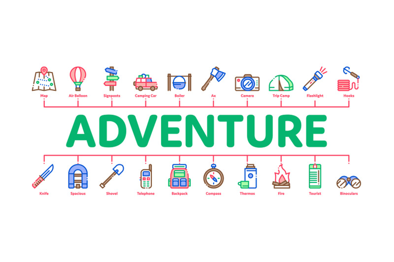 adventure-minimal-infographic-banner-vector