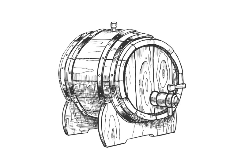vintage-drawn-barrel-with-tap-for-liquid-vector