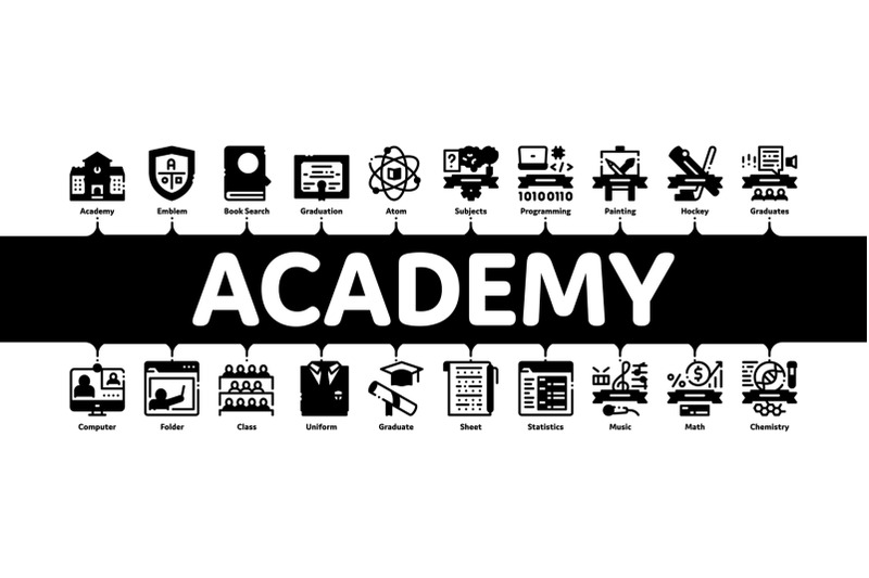 academy-educational-minimal-infographic-banner-vector