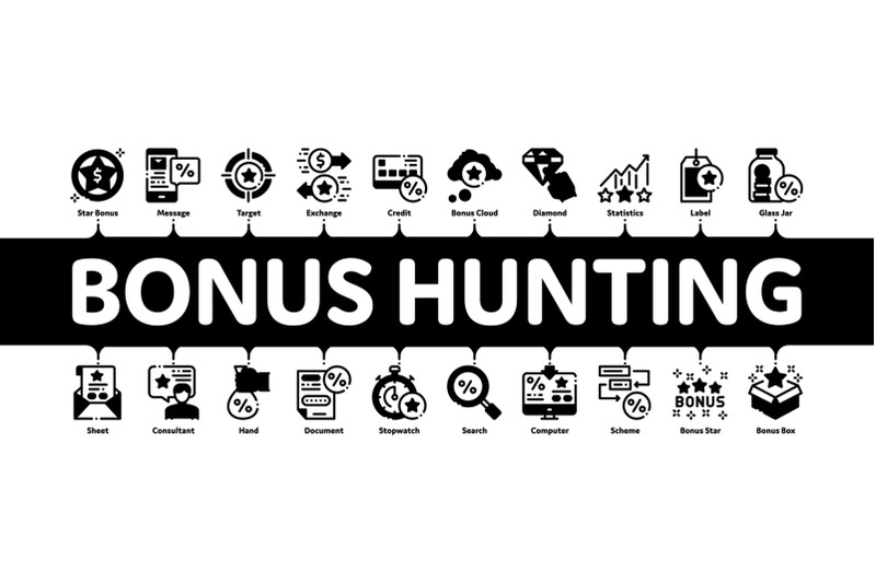 bonus-hunting-minimal-infographic-banner-vector