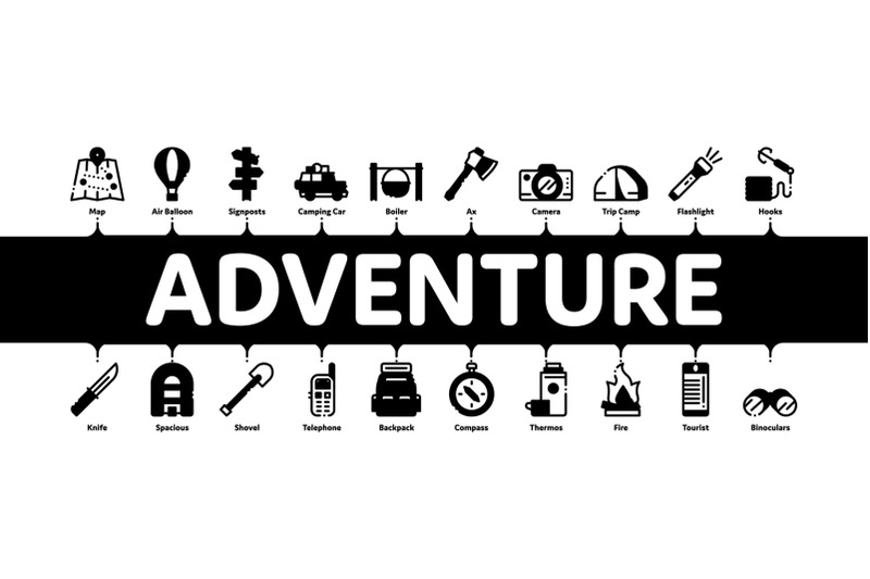 adventure-minimal-infographic-banner-vector