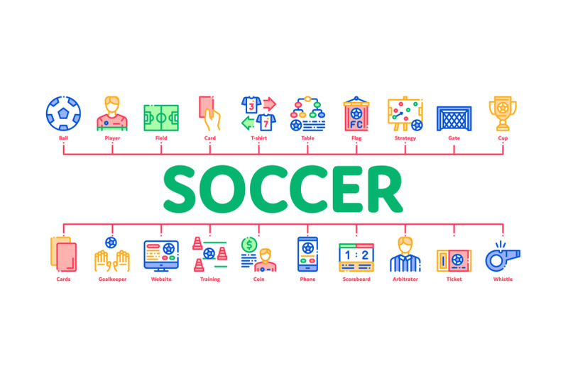 soccer-football-game-minimal-infographic-banner-vector