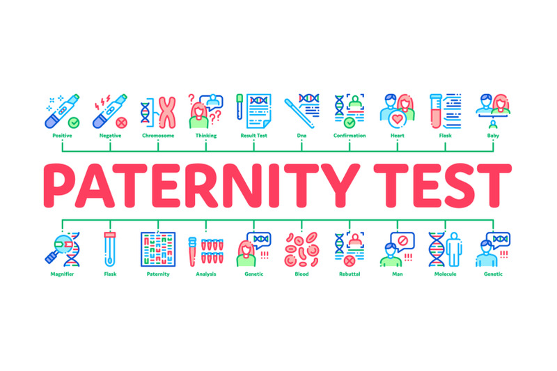 paternity-test-dna-minimal-infographic-banner-vector