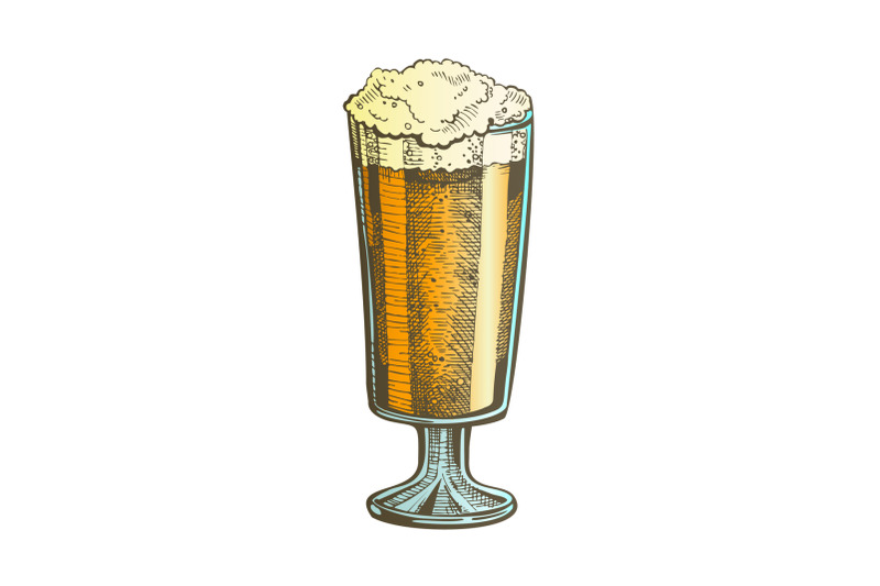 hand-drawn-color-glass-with-froth-bubble-beer-vector