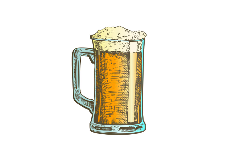 hand-drawn-mug-color-froth-bubble-beer-drink-vector