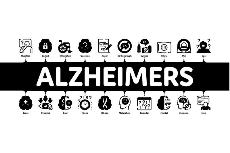 alzheimers-disease-minimal-infographic-banner-vector