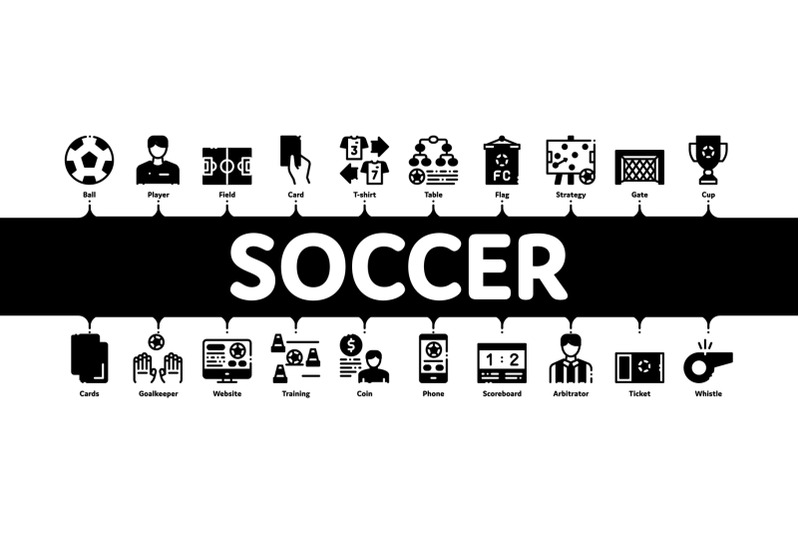 soccer-football-game-minimal-infographic-banner-vector