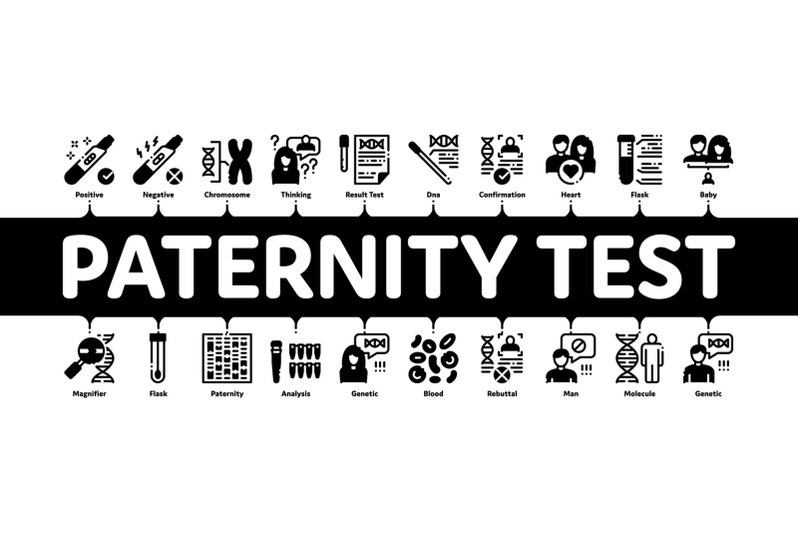 paternity-test-dna-minimal-infographic-banner-vector