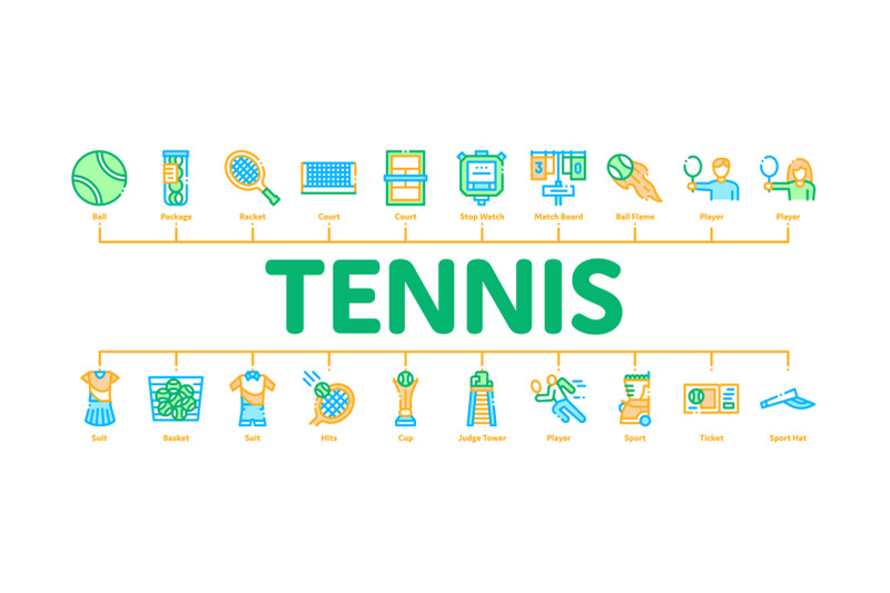 tennis-game-minimal-infographic-banner-vector