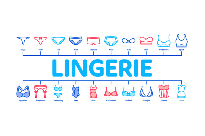 lingerie-bras-panties-minimal-infographic-banner-vector