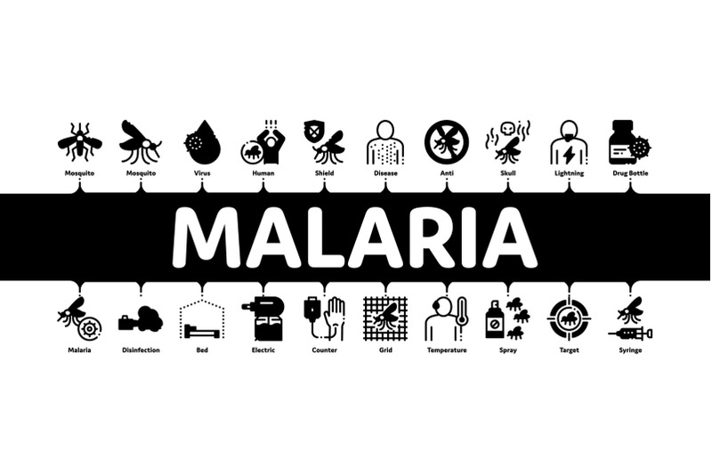 malaria-illness-dengue-minimal-infographic-banner-vector