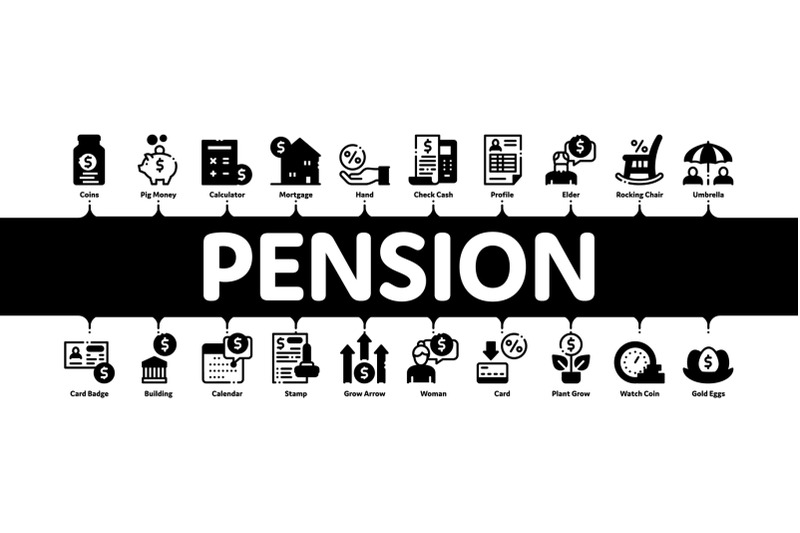 pension-retirement-minimal-infographic-banner-vector