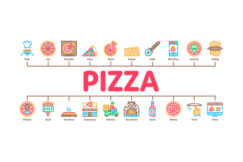 pizza-delicious-food-minimal-infographic-banner-vector