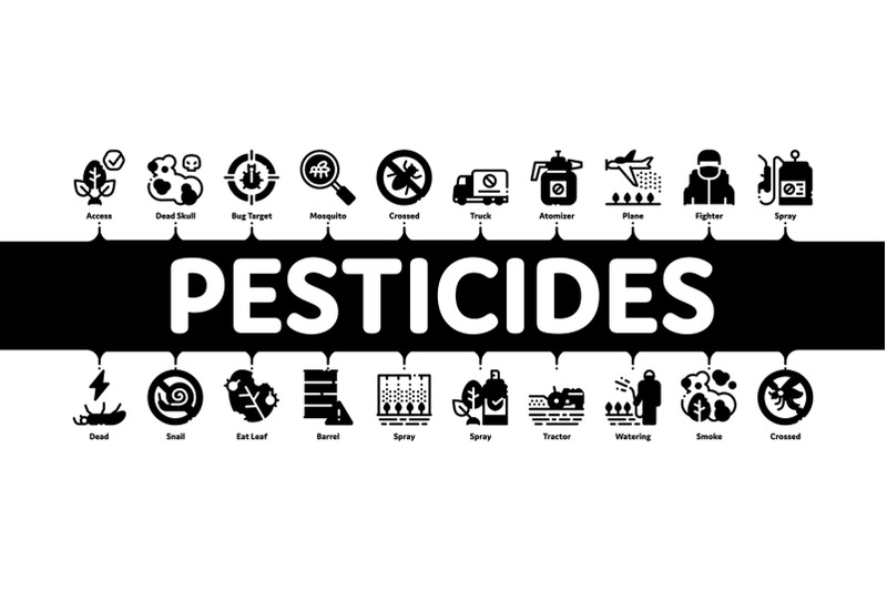 pesticides-chemical-minimal-infographic-banner-vector