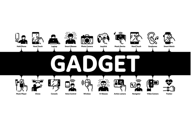 gadget-and-device-minimal-infographic-banner-vector