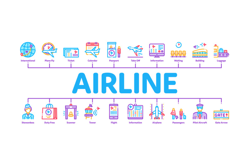 airline-and-airport-minimal-infographic-banner-vector