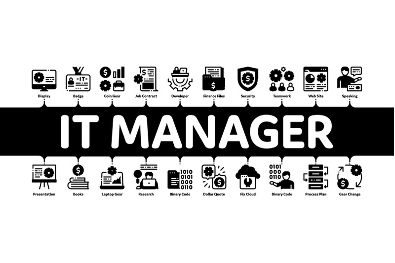 it-manager-developer-minimal-infographic-banner-vector