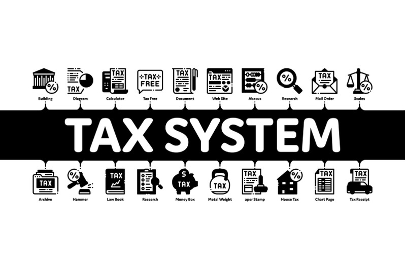 tax-system-finance-minimal-infographic-banner-vector