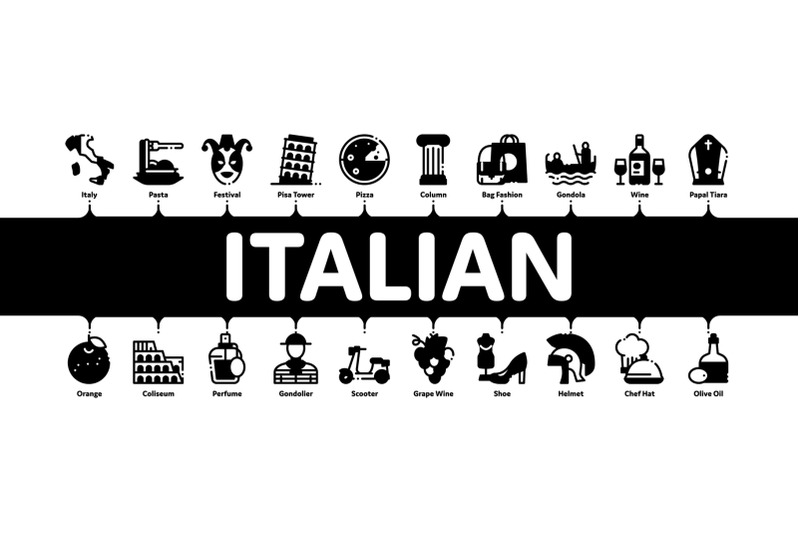 italian-traditional-minimal-infographic-banner-vector