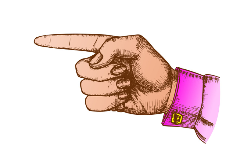 color-female-hand-pointer-finger-showing-gesture-vector