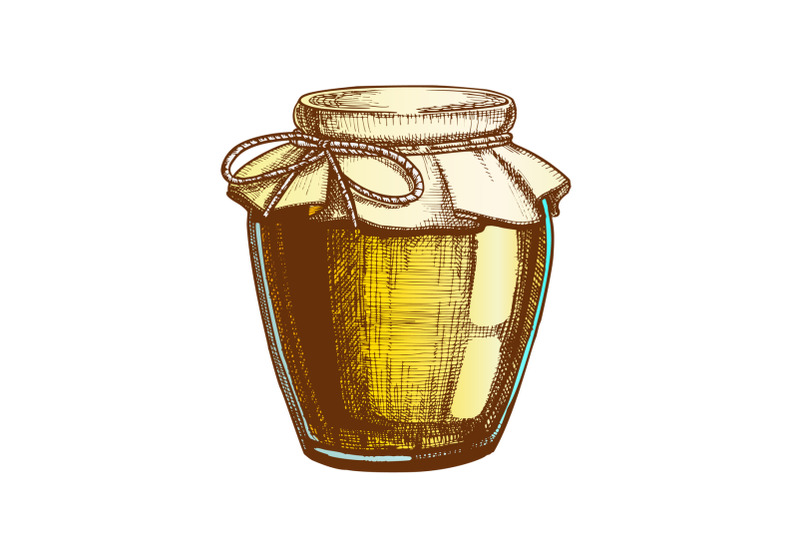 color-designed-homemade-jam-glass-bottle-closeup-vector