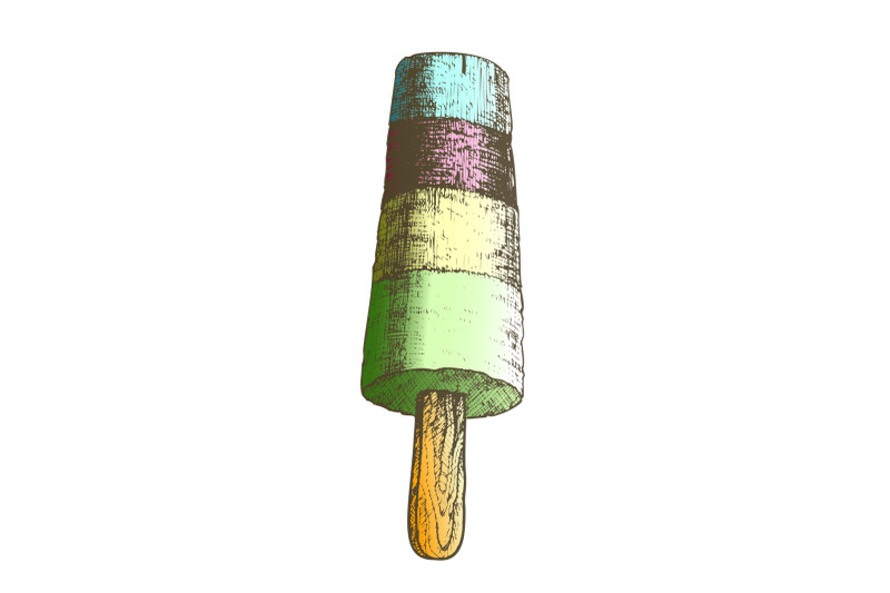 color-popsicle-frozen-ice-on-stick-monochrome-vector