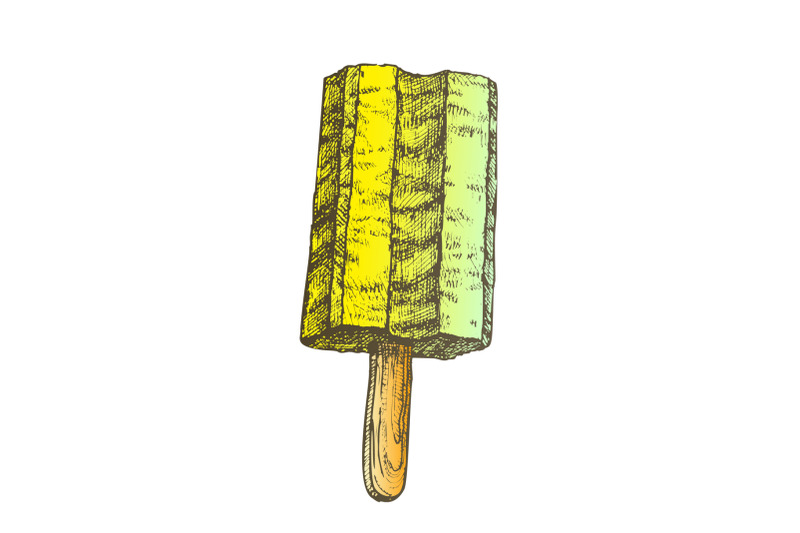 color-vanilla-dairy-ice-cream-on-stick-monochrome-vector